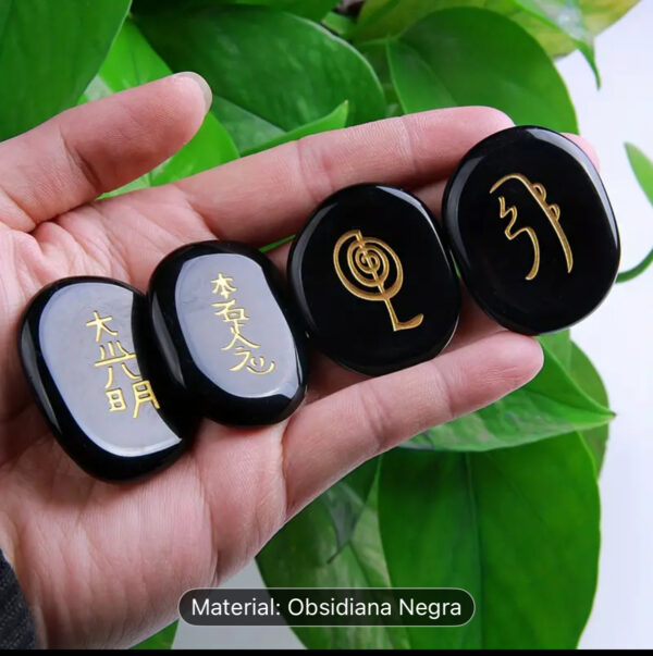 Conjunto 4 Cristais Reiki - Obsidiana Negra - Image 2