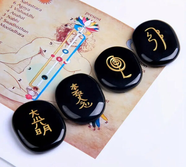 Conjunto 4 Cristais Reiki - Obsidiana Negra - Image 4